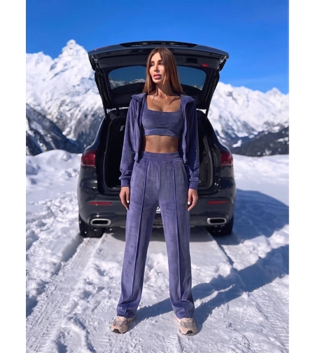 “ Rose Set “ purple - спортен екип от велур – 3 части