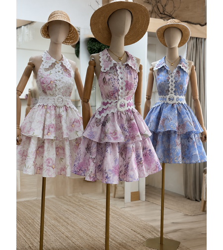 “ Floral Belle” pink - Рокля