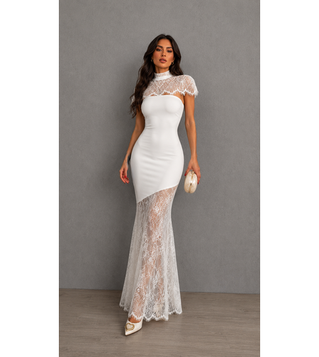 “ Lace Muse “ white - Дълга рокля с дантела