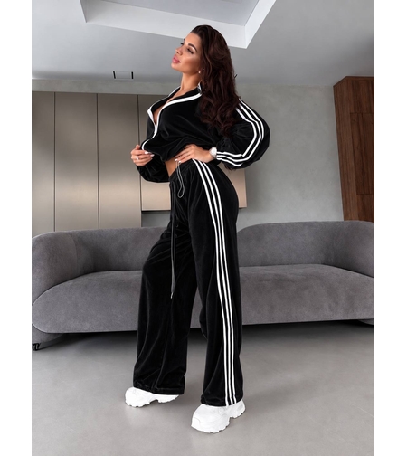 “ Velour contrast Set “ black – спортен екип от мек велур