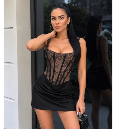 “Aloha Noir Corset Mini Dress “ - Елегантна мини рокля