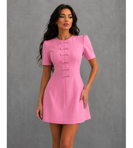 “ Bella” pink - рокля с панделки