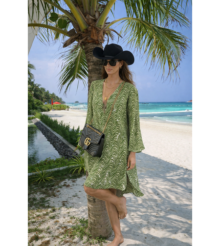 Tropica Shine – плажна туника в зелено с пайети