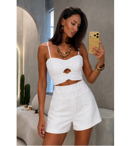 “ Summer Glow” white – топ и къси панталони
