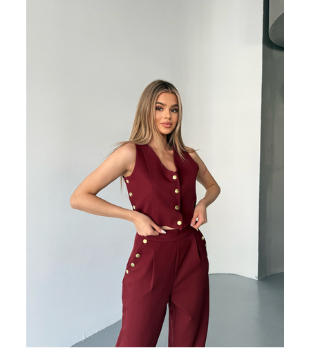 Capri Chic Bordo - Комплект топ/елек и панталон с капси