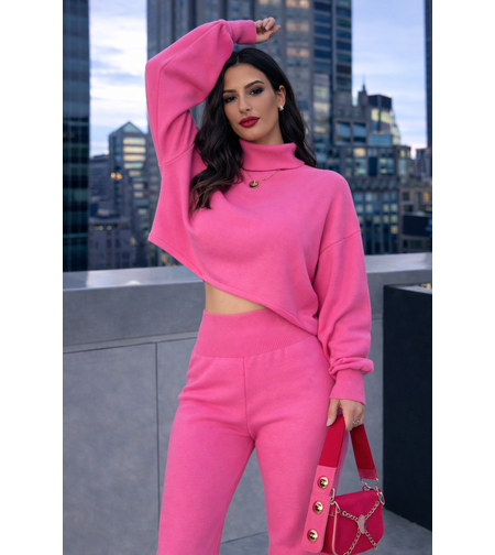 Cozy Elegance Set Pink - плетен комплект с пуловер и панталон