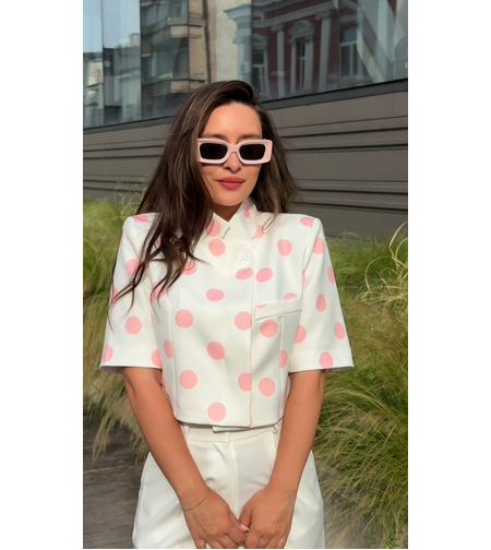 “Polka Chic Blazer” pink