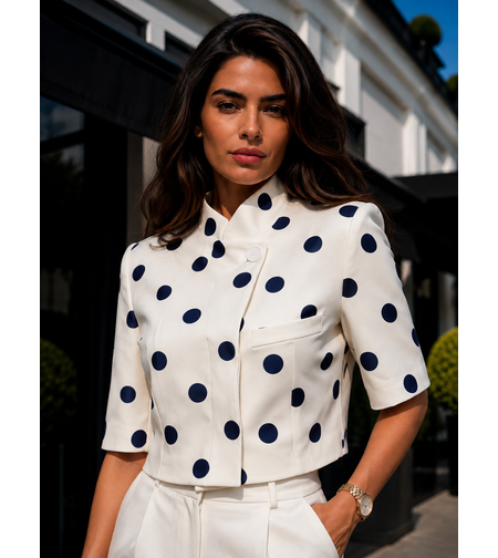 “Polka Chic Blazer” blue