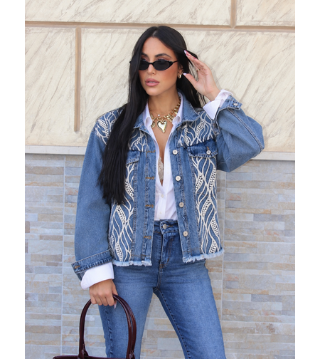 “ Denim Jacket ” Дънково яке с декоративни перли