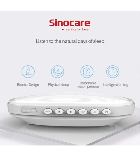 Машина за бял шум - Sinocare звукова машина с 20 естествени звука и множество нива на сила на звука, захранвана от USB, преносима машина за сънна терапия за бебета/възрастни, които спят или релаксират у дома и в офиса.