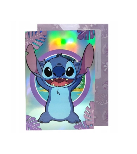 XXL ХОЛОГРАФСКА КАРТИЧКА ЗА РОЖДЕН ДЕН ПРАЗНИК  А4 С ПЛИК ДЕТСКА ПРИКАЗКА Stich