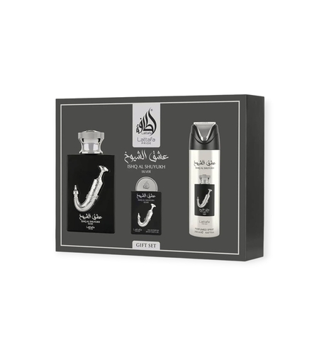 Lattafa Pride Ishq Al Shuyukh Silver  EDP 100 + 20 + Deo 200 M