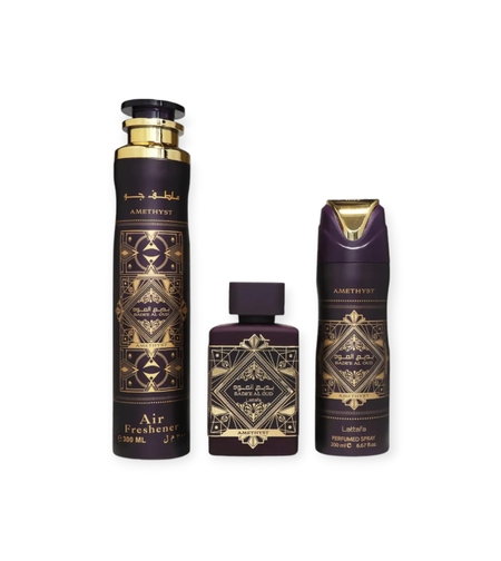 Lattafa Badee al Oud Amethyst EDP 100 Uni+200 Deo+300 air freshener