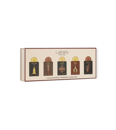 Lattafa Pride set 5x20ml-.Arabia,Ajwaa,Al Qiam Gold,Masa,Brioche Vanilla