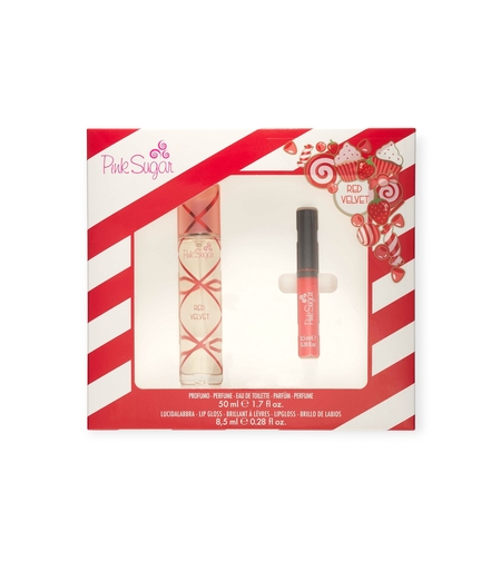 Pink Sugar Red Velvet EDT 50 W+8,5 ml gloss for lips