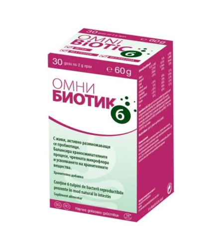 Omni Biotic 6 Синбиотик за чревно здраве 2 гр х 30 дози