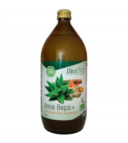 Био сок от Алое вера с Куркума и Джинджифил, 1000мл.- Biotona