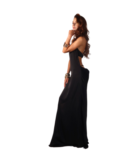 4 AM Slip Cowl-Back G-String Detail Gown