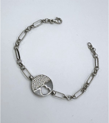 Сребърна гривна с плочка