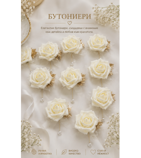 Бутониери-шампанско големи