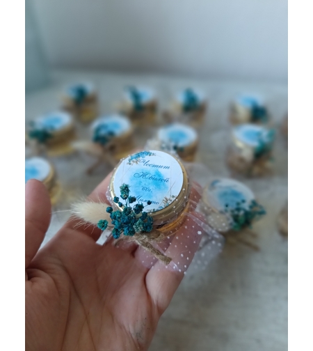 Бурканче с мед - син