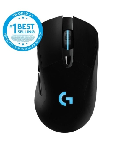 Гейминг мишка Logitech - G703 Lightspeed Hero, оптична, безжична, черна