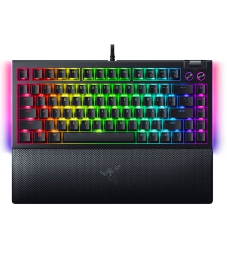 Механична клавиатура Razer - BlackWidow V4 75, Orange, RGB, черна