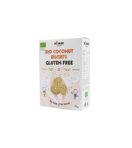 Безглутенови бисквити - кокос, Nomad Nutri, 125 гр.