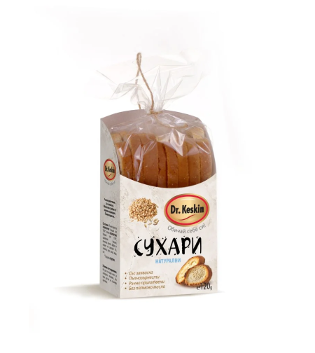 Сухари „Dr. Keskin“, натурални, 120 гр.
