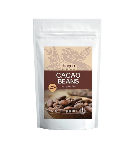 Био Какаови Зърна, цели, сурови, 100g, Dragon Superfoods