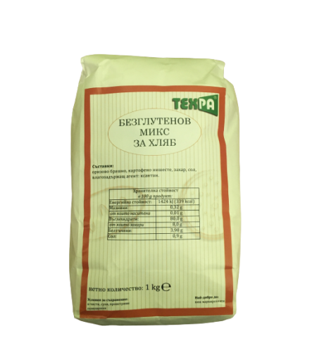 БЕЗГЛУТЕНОВ МИКС ЗА ХЛЯБ 1КГ