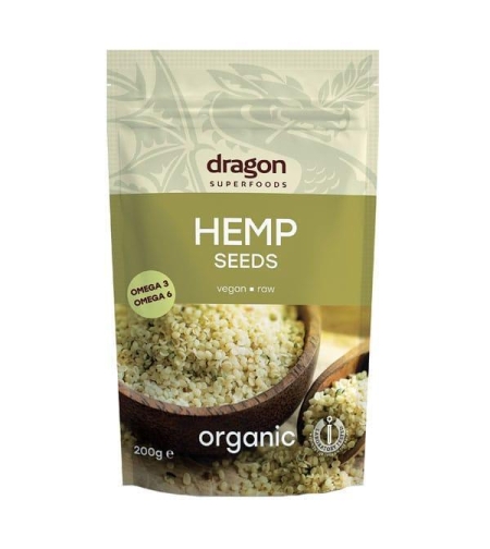 Био Конопено Семе, белено, 200g, Dragon Superfoods