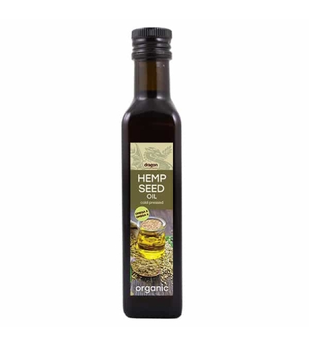 Био Конопено Масло, студено пресовано, Dragon Superfoods, 250 ml