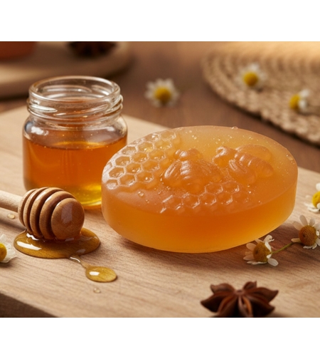 Декоративен меден сапун „Пчелна пита и цветя“