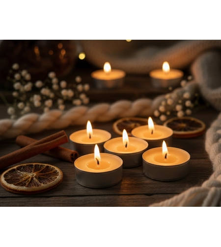 Ръчно изляти чаени свещи от 100% чист пчелен восък – Комплект 6 бр.