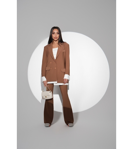 Кафяв костюм Asymmetry Duo