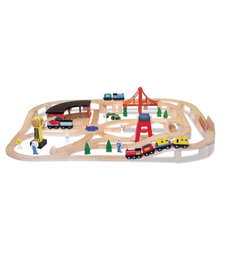 Дървена влакова композиция Melissa and Doug 132 части 10701