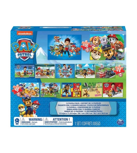 Пъзел Spin Master Paw Patrol 12 в 1, 100 части