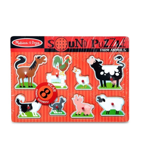 Пъзел със звуци Melissa and Doug Селскостопански животни, 50204
