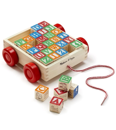 Дървено ремарке с кубчета Melissa and Doug ABC 11169