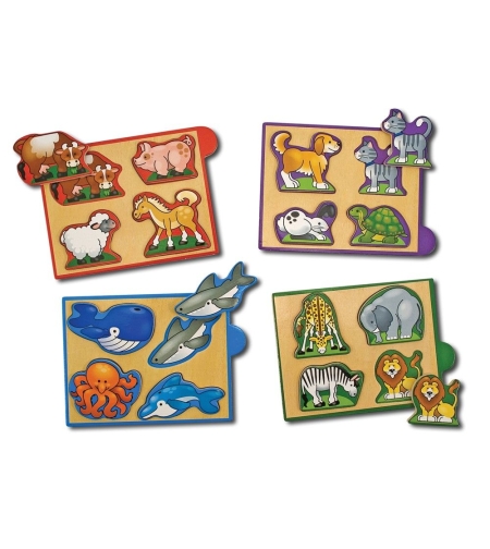 Дървен пъзел мини животни Melissa and Doug 14790