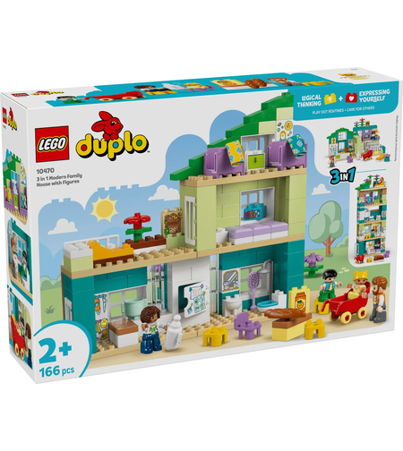 LEGO® DUPLO® Town Модерна семейна къща 3 в 1 с фигури 10470
