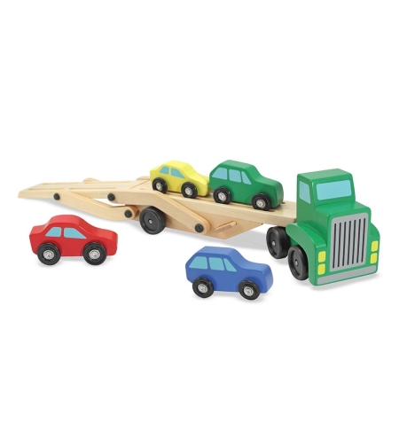 Дървен автовоз с коли Melissa and Doug 14096