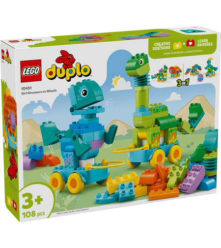 LEGO® DUPLO® Town Динозаври на колела 3 в 1 10451