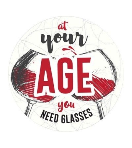 Табелка - картичка - At your age you need glasses