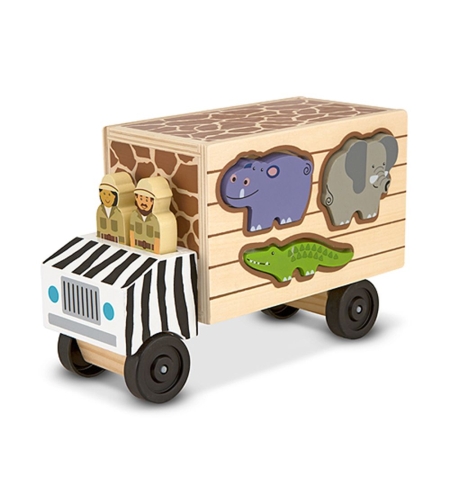 Дървен камион с форми животни Melissa and Doug 15180