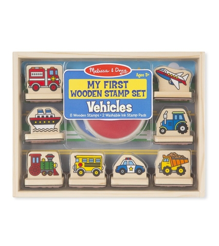 Комплект дървени печати Melissa and Doug Превозни средства 12391