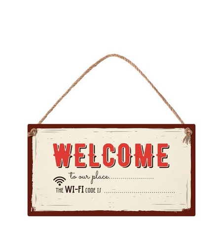 Табелка - Wi-fi code is...