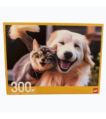 Пъзел Raya Toys Щастливи Куче и Коте, 300 ч.
