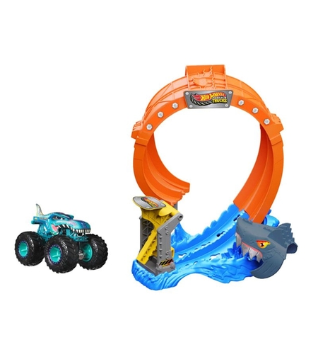 Писта Mattle Hot Wheels Monster Trucks Spiral Shark Smash, JFR08